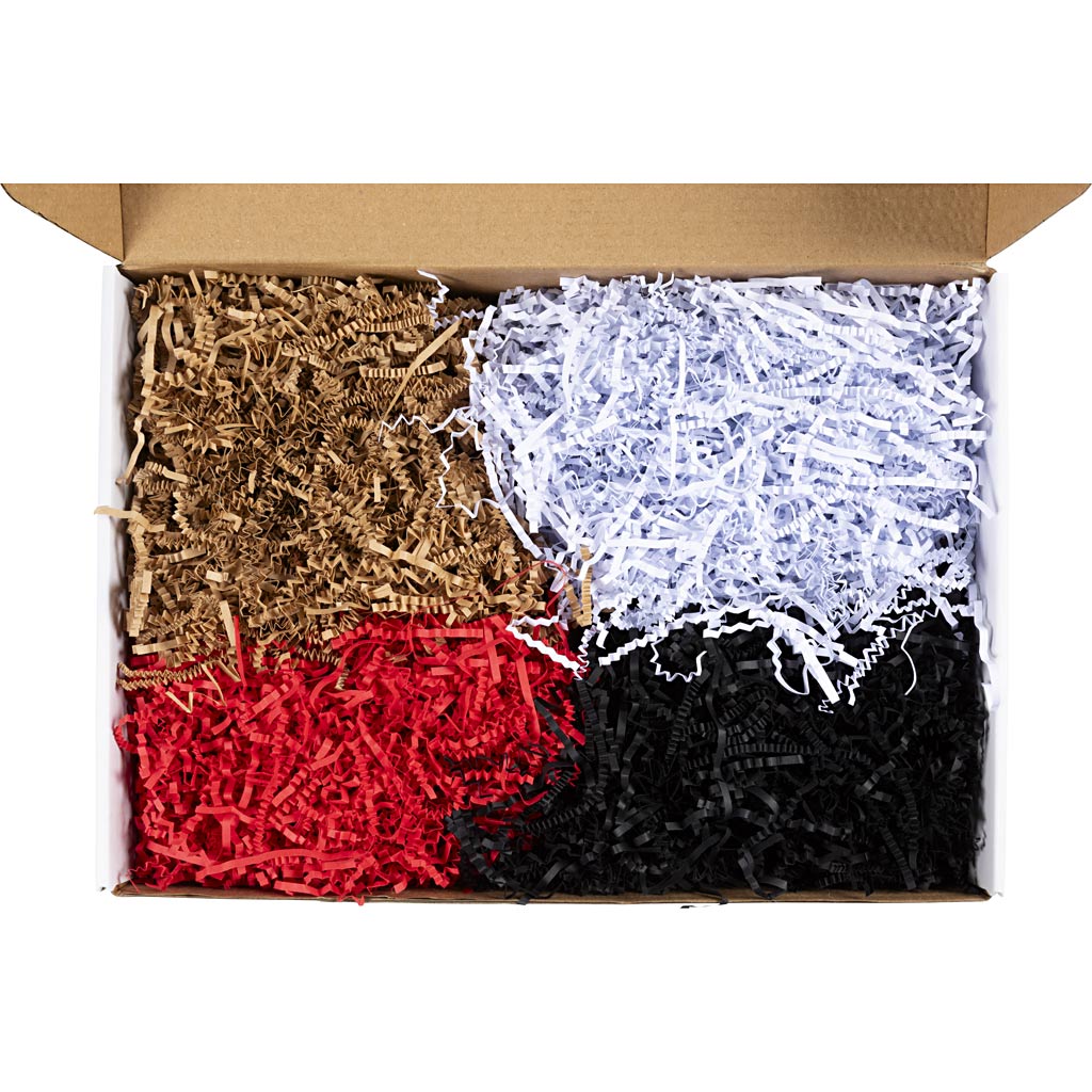 Crinkle Paper 25-30cm - Black Brown Red White (4x50g)