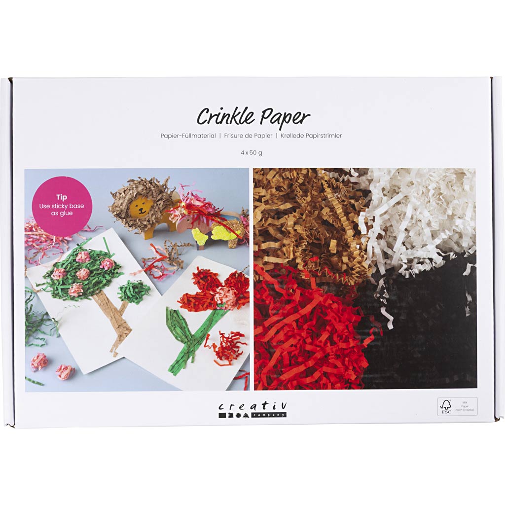 Crinkle Paper 25-30cm - Black Brown Red White (4x50g)