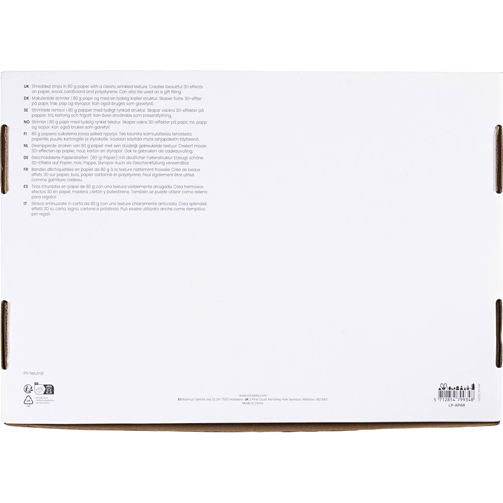 Crinkle Paper 25-30cm - Black Brown Red White (4x50g)