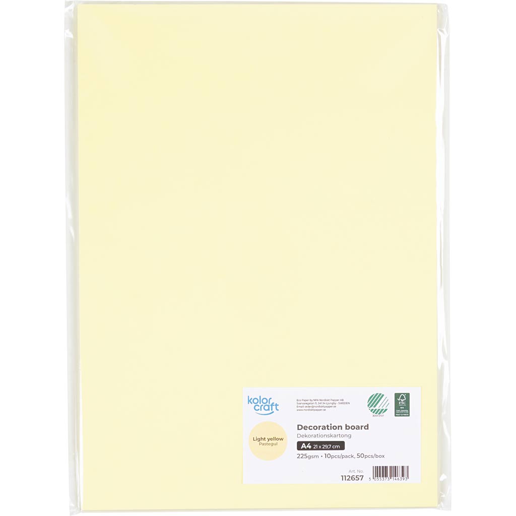 Card A4 220g Light - Yellow (10 Sheets)