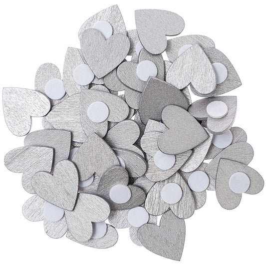 Rico wooden hearts Silver 20x20mm
