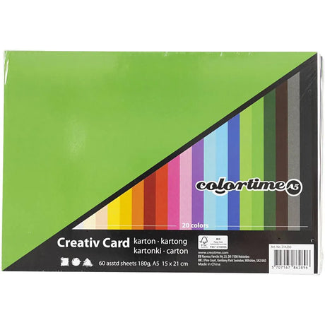 Creative Card A5 180g (60 Mixed Sheets)