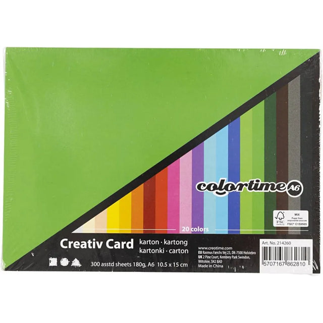 Creative Card A6 180g - Assorted Colours (120 Pack)