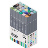 Nova Sketch Dual Tip Alcohol Markers - Nature (24 Pack)