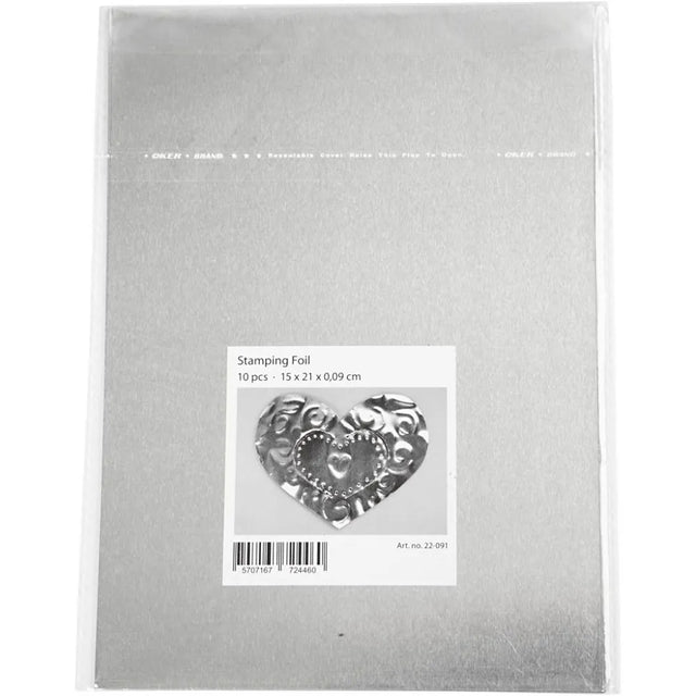 Stamping Embossing Foil A5 148x210 mm - Silver (10 Pcs)