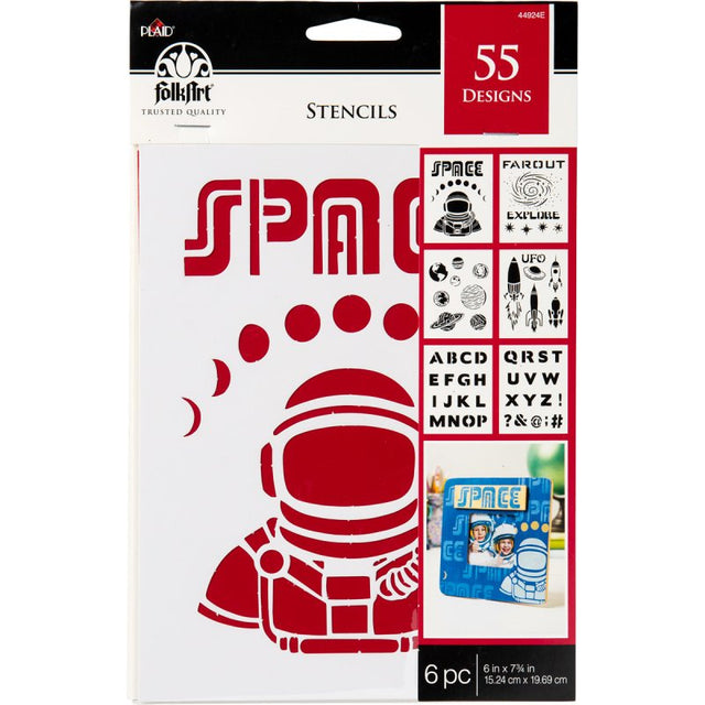FolkArt Stencil 6" x 7.75" - Space Theme Value Pack