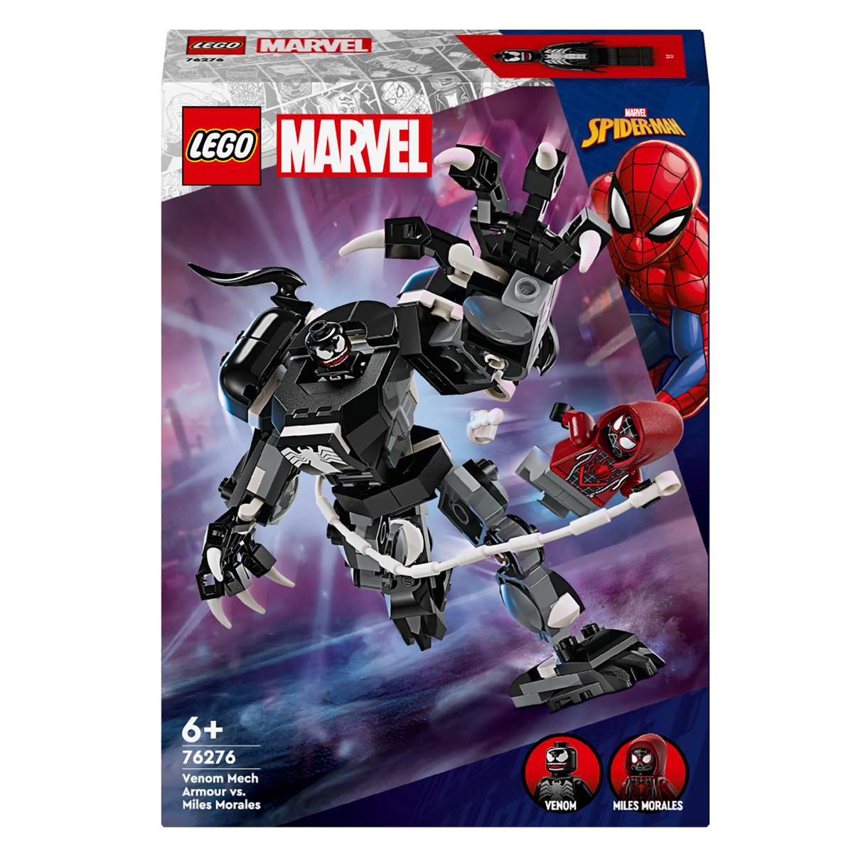 Lego Marvel Spiderman Venom Mech Armor vs. Miles Morales