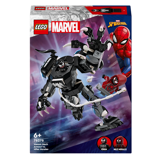 Lego Marvel Spiderman Venom Mech Armor vs. Miles Morales