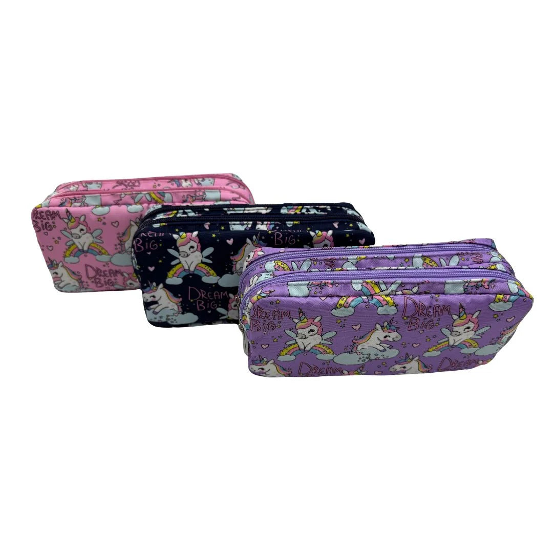 Supreme Stationery Double Pencil Case - Unicorn (Assortment)