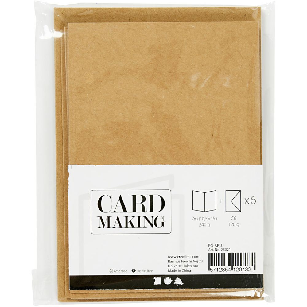 Cards & Envelopes A6 - Kraft (6 Set)