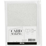 Cards & Envelopes A6 - Silver Glitter (4 Set)