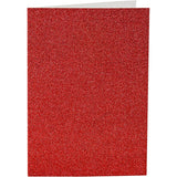 Cards & Envelopes - Red Glitter (4 Set)