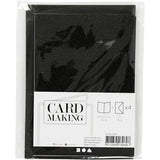 Cards & Envelopes A6 - Black Glitter (4 Set)