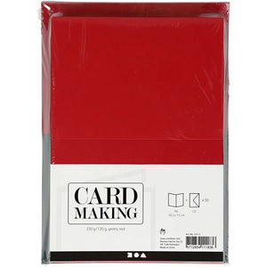 Cards/Envs Green/Red, card size 10.5x15 cm,Pk.50