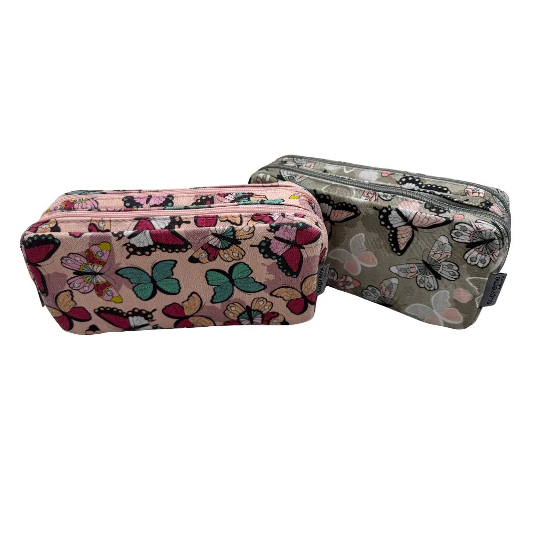 Supreme Stationery Double Pencil Case - Butterfly (Assortment)