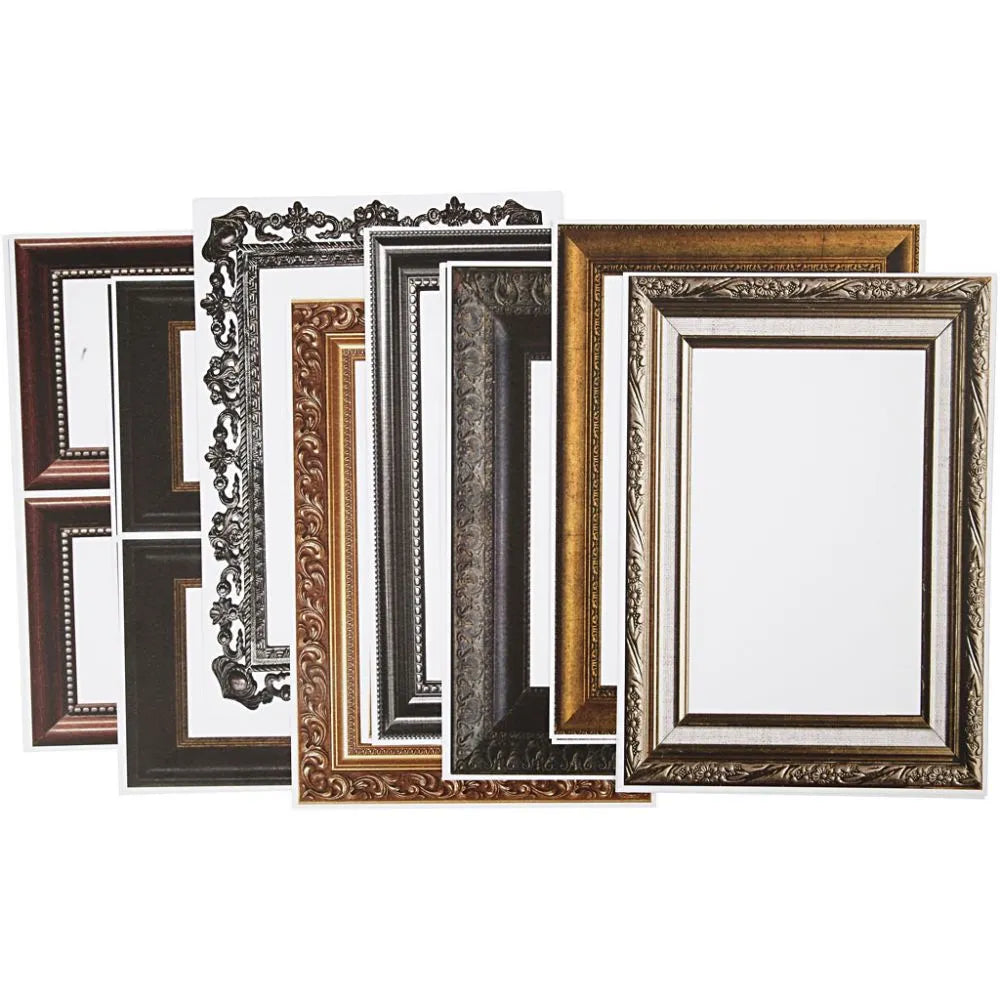 Frames, sheet 26.2x18.5 cm, 16 mixed sheets, metal