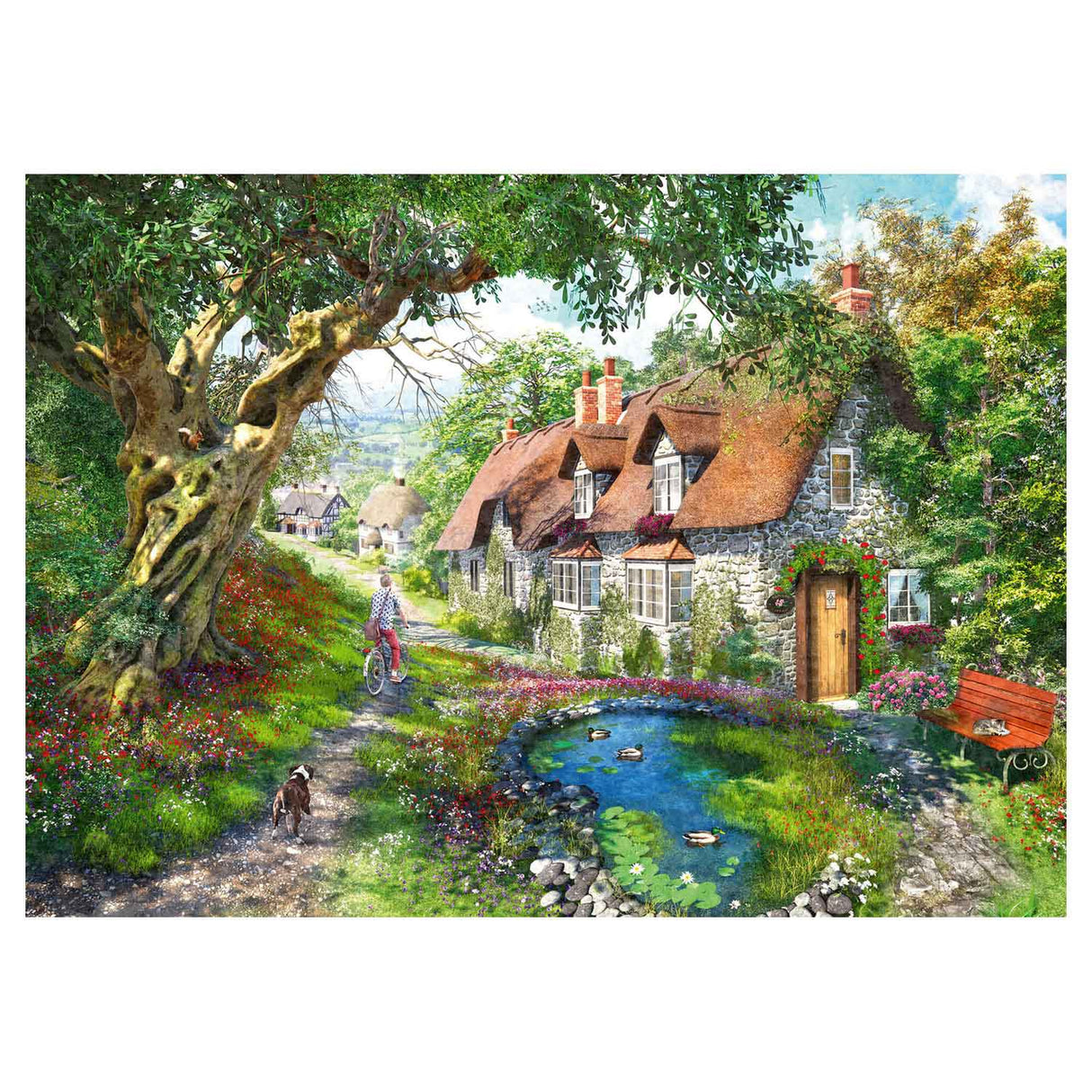 1000 Piece Jigsaw - Down The Lane No.1: Flower Hill Lane