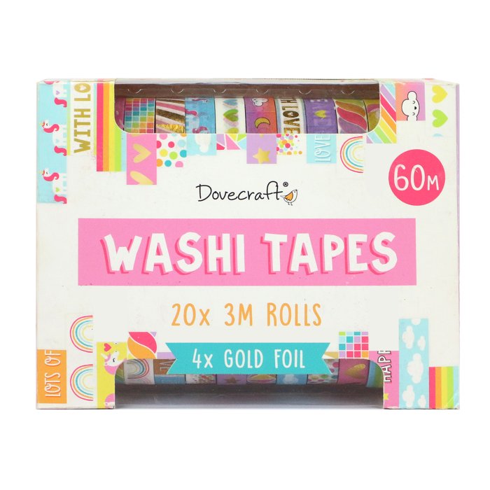 Dovecraft Washi Tape Box 20 Rolls - Bright