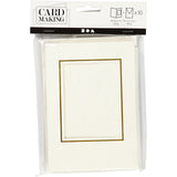 Passepartout Card & Envelopes A6 - Gold Border (10 Set)