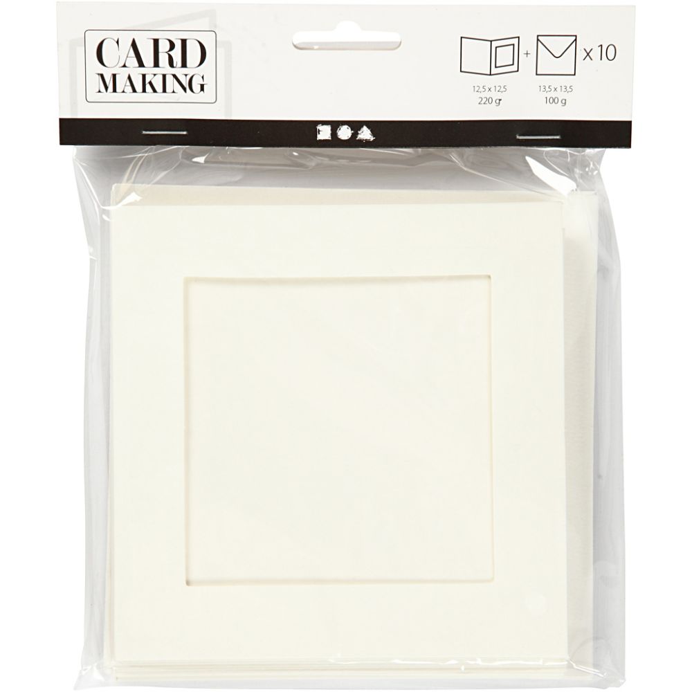 Passepartout Card 12.5x12.5cm - Off-White (10 Set)