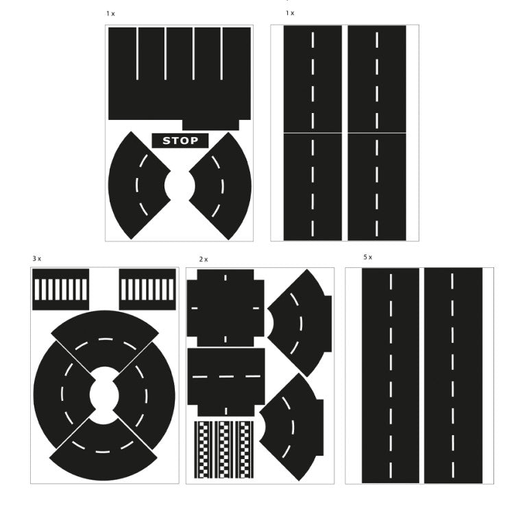 Stickers Road Curves & Crossroads (50 pcs)
