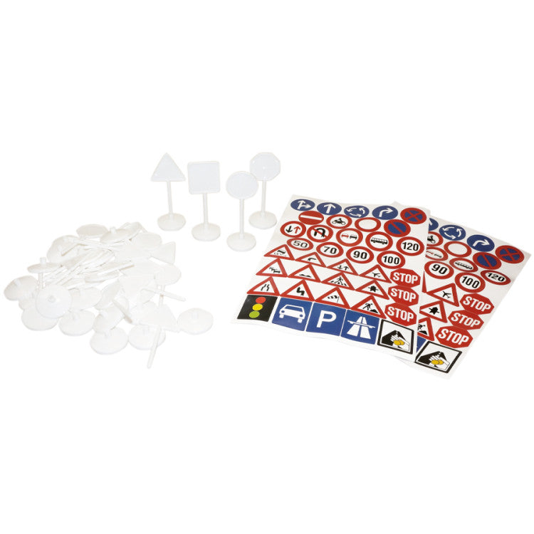 Road Signs & Stickers - 24 pcs & 76 stickers