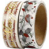 Vivi Gade Foil Washi Tape - Christmas Words & Birds