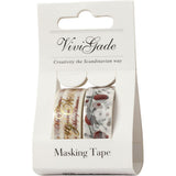 Vivi Gade Foil Washi Tape - Christmas Words & Birds