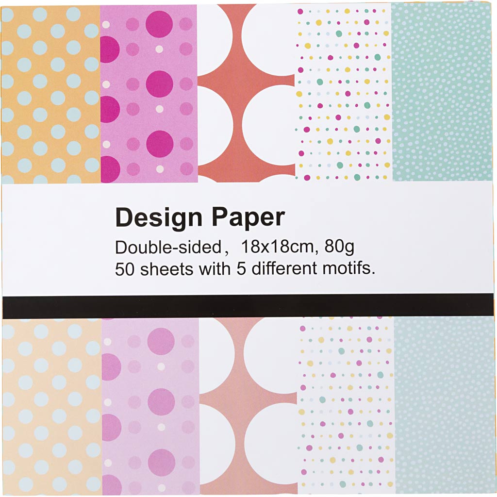 Design Paper Sheet 18x18cm 80g - Dots (50 Sheets)