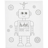 Colour-in Canvas with Print - Robot