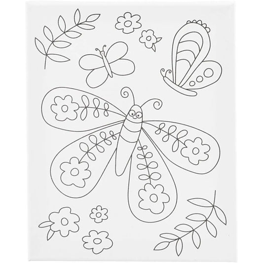Colour-in Canvas with Print - Large Butterfly
