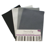 Dovecraft A4 Felt Pack - Blacks & Greys