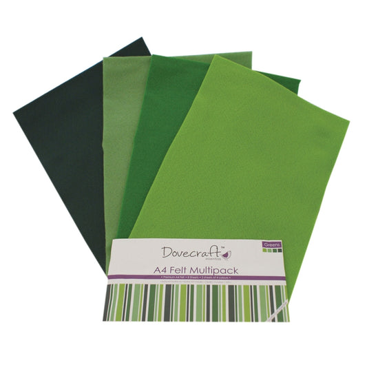 Dovecraft A4 Felt Pack - Green