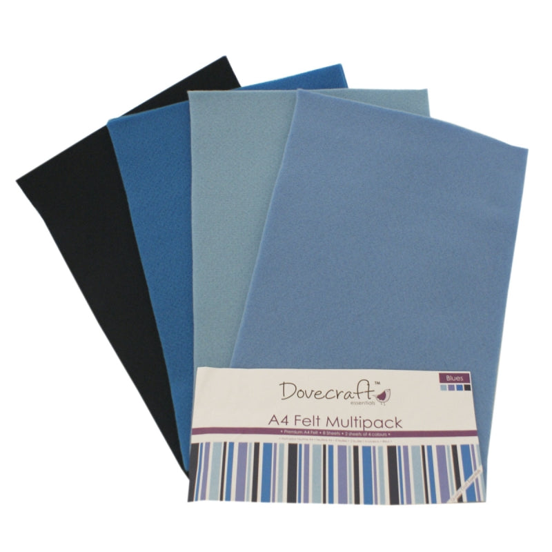 Dovecraft A4 Felt Pack - Blue