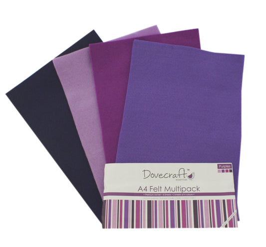 Dovecraft A4 Felt Pack - Purples