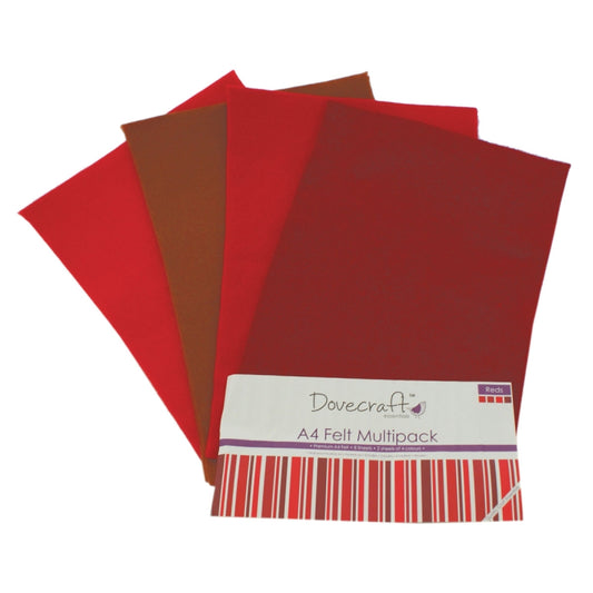 Dovecraft A4 Felt Pack - Red