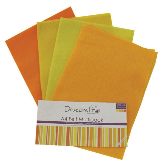 Dovecraft A4 Felt Pack - Yellow