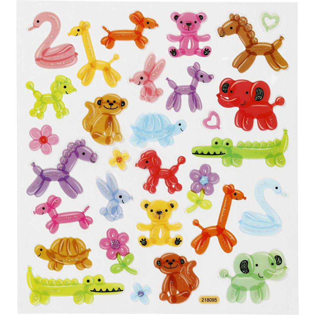 Stickers Sheet 15 x 16.5cm - Balloon Animals