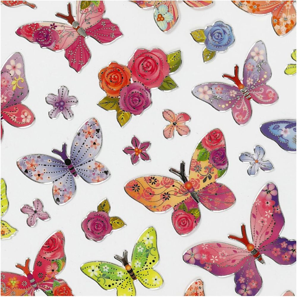 Stickers 15x16.5cm Sheet - Butterflies