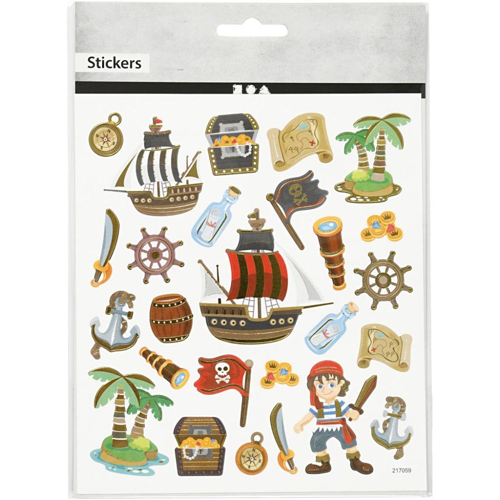 Stickers 15x16.5cm Sheet - Pirates