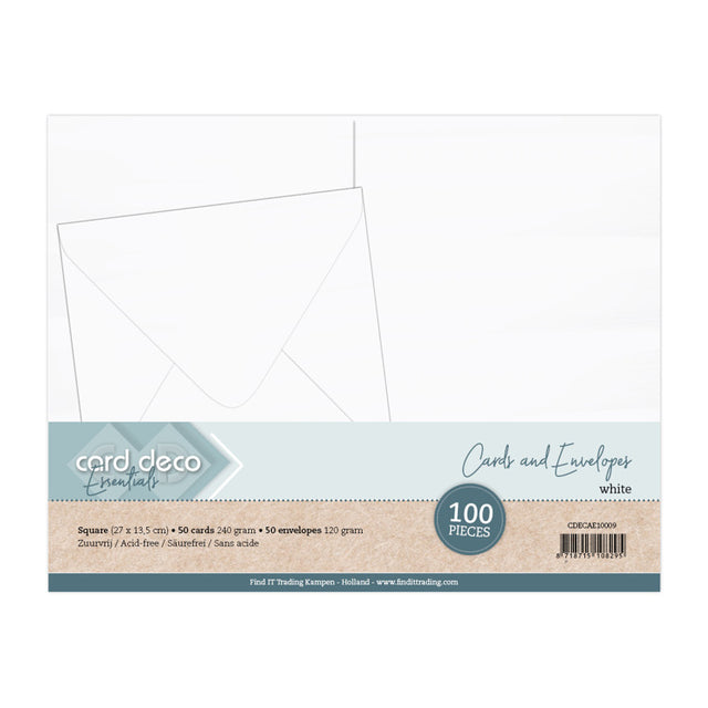 Square Cards & Envelopes 135x135cm - White (100 Pack)