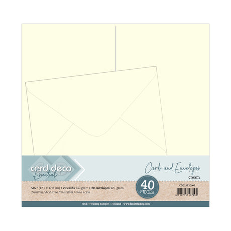 Cards & Envelopes 5 x 7" - Cream (40 Pack)