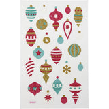 Glitter Stickers 10x16cm - Christmas Ornaments (1 Sheet)