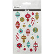 Glitter Stickers 10x16cm - Christmas Ornaments (1 Sheet)