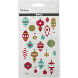 Glitter Stickers 10x16cm - Christmas Ornaments (1 Sheet)
