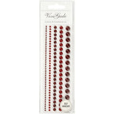 Half Pearls - Assorted Sized Pearls in Red (140 Pieces)