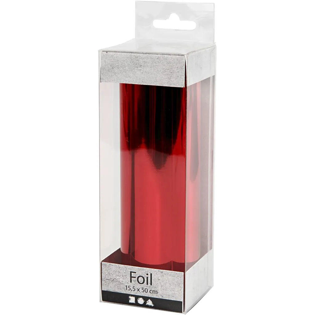Deco Foil Roll - Red W:15.5 cm (50cm Roll)