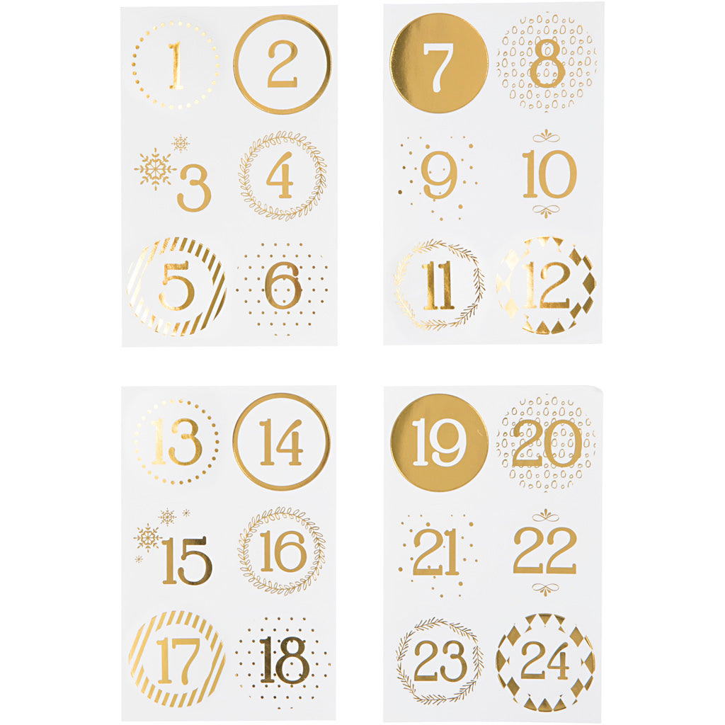Christmas calendar number stickers