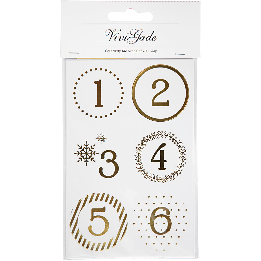 Christmas calendar number stickers