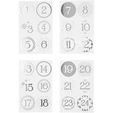 Christmas Stickers - Calendar Numbers (Pack of 4 Sheets)